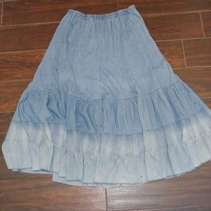 OMBRE DENIM BOHO SKIRT BY ISABELLA BIRD SIZE 10